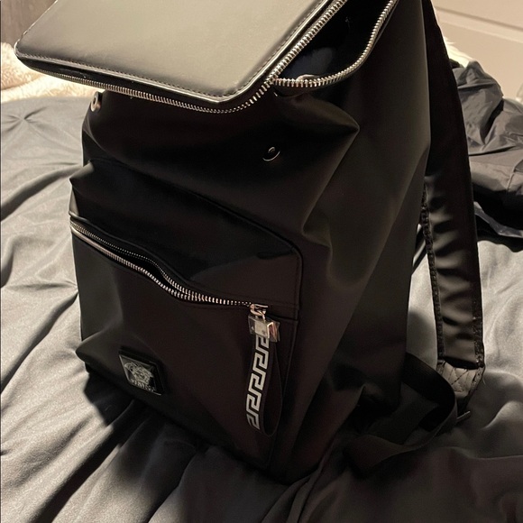 Versace Other - Versace Parfums Black Backpack with Silver Accents